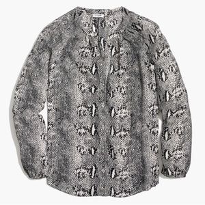 J. Crew snakeskin print button down blouse in size XS